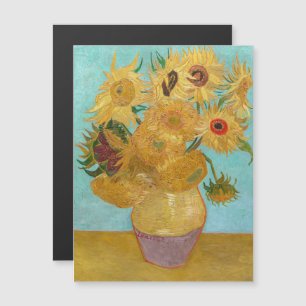 Van Gogh - Vase com 12 Placa Magnética de Girass