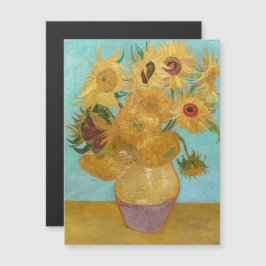 Van Gogh - Vase com 12 Placa Magnética de Girassói
