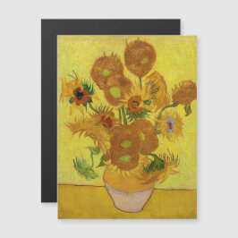 Van Gogh - Vase com 15 Placa Magnética de Girassói