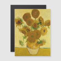 Van Gogh - Vase com 15 Placa Magnética de Girassói