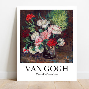 Van Gogh Vase com Impressão de Arte dos Cravos