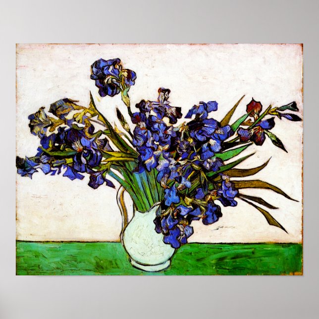 Van Gogh Vase de Irises Poster (Frente)