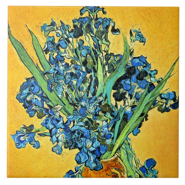 Van Gogh - Vaso com Íris Fundo Amarelo (Frente)