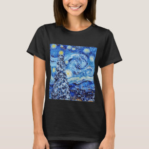 Van Gough Starry Night - Camisa de Natal Branca