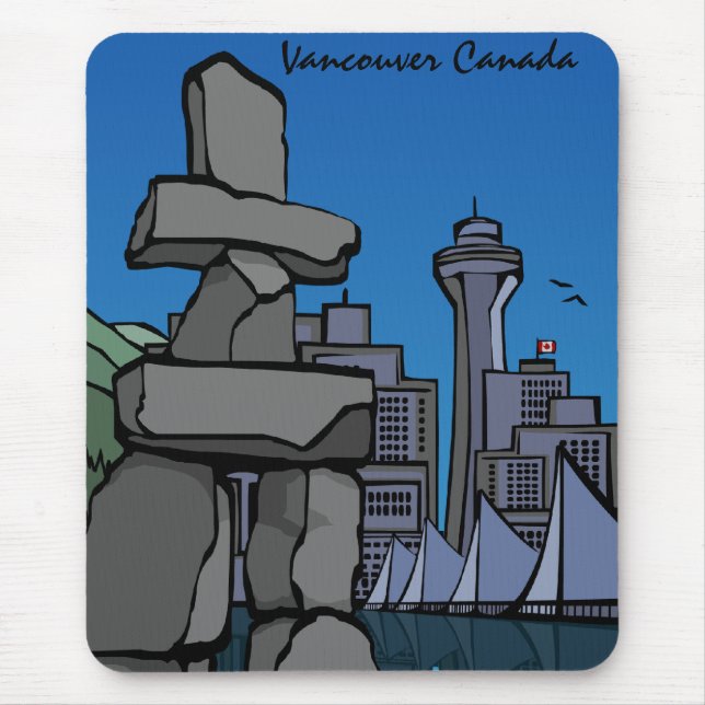 Vancouver Canada Souvenir Mousepad Inukshuk (Frente)