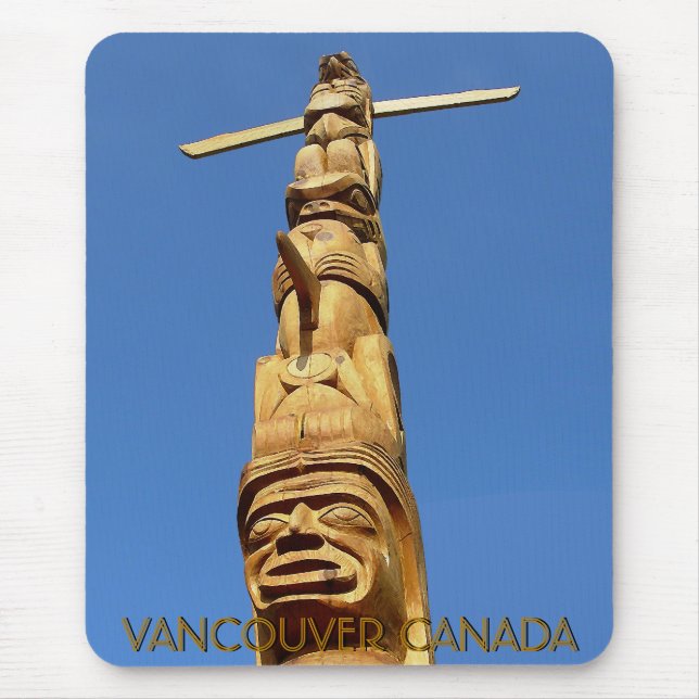Vancouver Canadá Souvenir Totem Pole Mousepad (Frente)