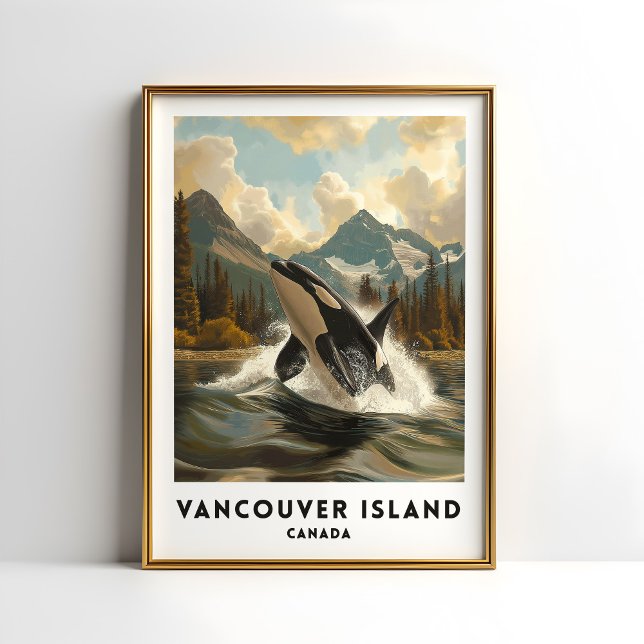 Vancouver Island Canada Poster de viagens Orca (Criador carregado)