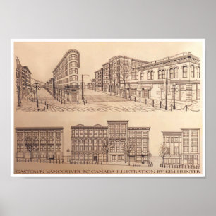 Vancouver Poster Gastown Souvenir Art Impressão