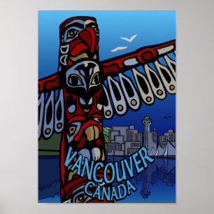 Vancouver Poster Vancouver Totem Pole Souvenir