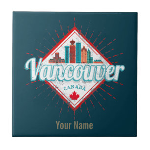 Vancouver Skyline British Columbia Retro Canadá