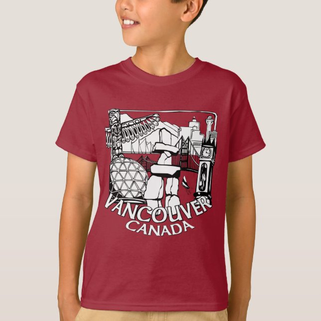 Vancouver Souvenir Camiseta de camiseta Landmark A (Frente)