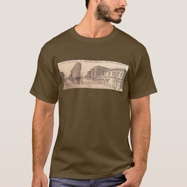 Vancouver Souvenir T-shirt Gastown Art Camisetas (Frente)