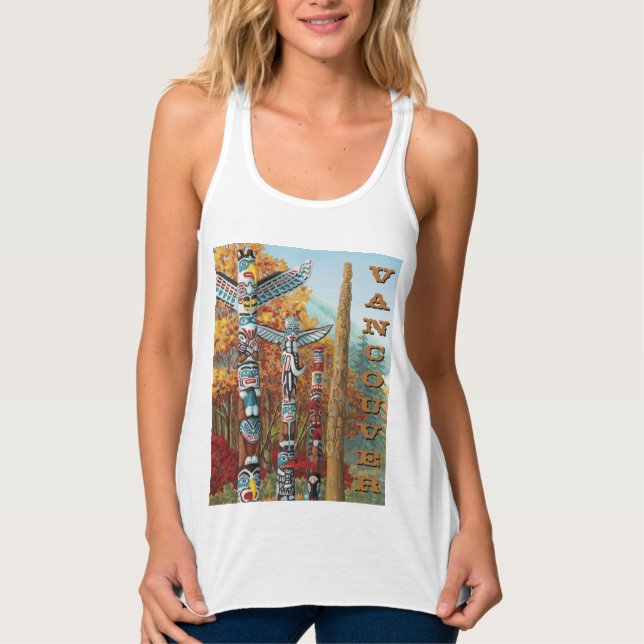Vancouver Souvenir Tank Top Women's Totem Pole Top (Frente)