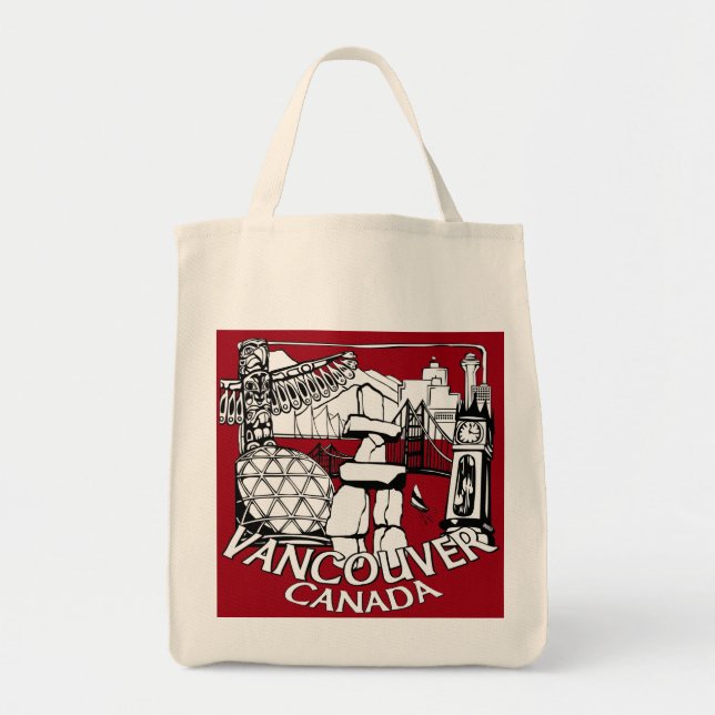 Vancouver Souvenir Tote Bag Landmark Art Bolsas (Frente)