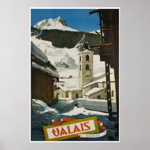 Vancôver, suiça, Suisse, poster do esqui