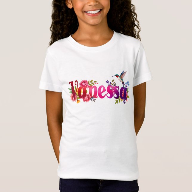 Vanessa - Camisa Personalizada - Para Crianças (Frente)