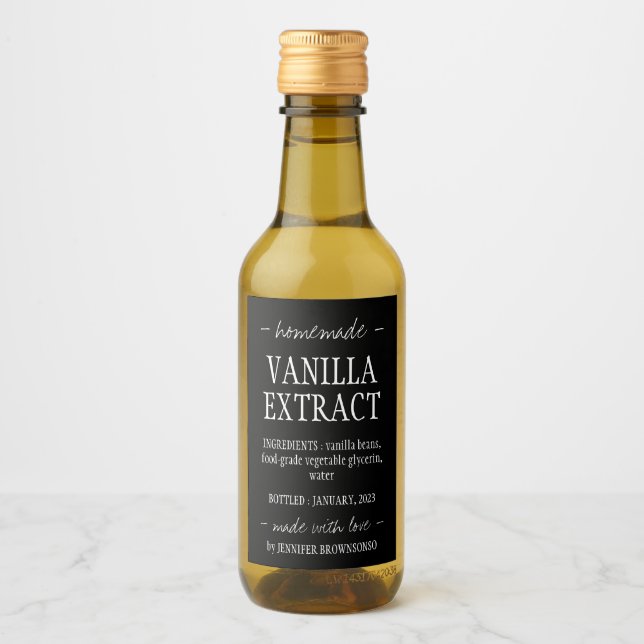 Vanilla Extract Botla Homemade com amor preto (Frente)