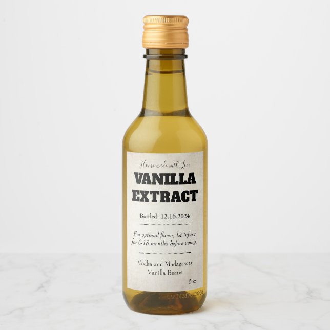 Vanilla Extract Modern Label Sticker ASOv1trbk (Frente)