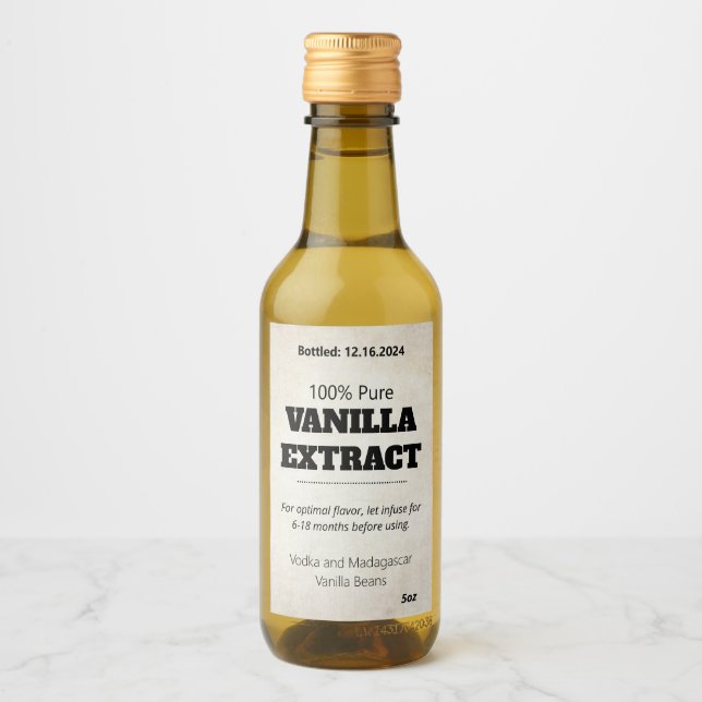 Vanilla Extract Modern Label Sticker ASOv2trbkss (Frente)