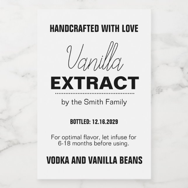 Vanilla Extract Modern Label Sticker VLL1rt (Rótulo Único)