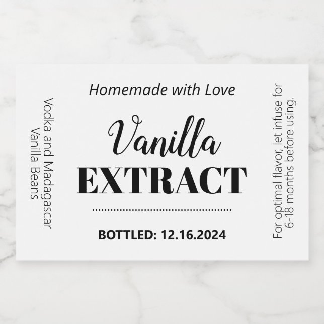 Vanilla Extract Modern Label Sticker VLL1rt (Rótulo Único)