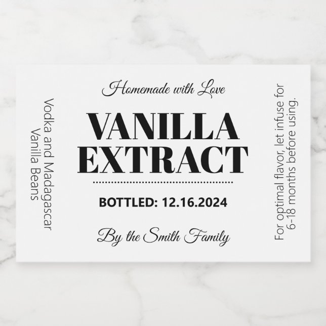 Vanilla Extract Moderno Etiqueta VAF2rt (Rótulo Único)