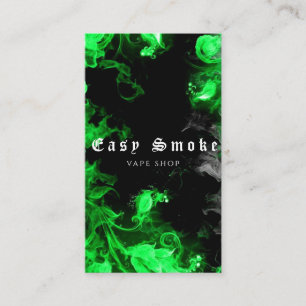 Vape Compre Cartão de visita de Fumaça Preta Verde