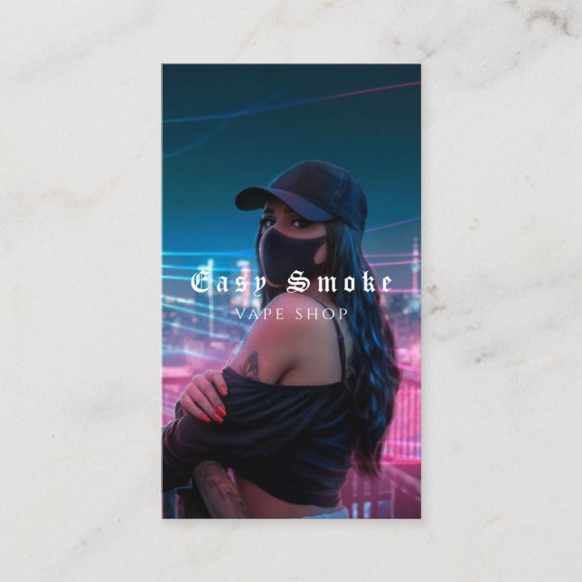 Vape Compre Smoke Black Cartão de visita (Frente)