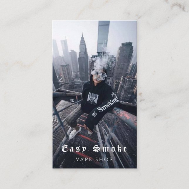 Vape Compre Smoke Black Cartão de visita (Frente)