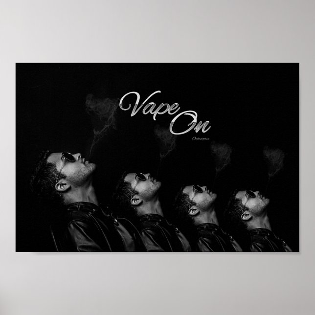 Vape No Homem Soprando Poster (Frente)