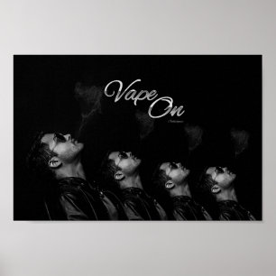 Vape no poster de sopro do fumo do homem
