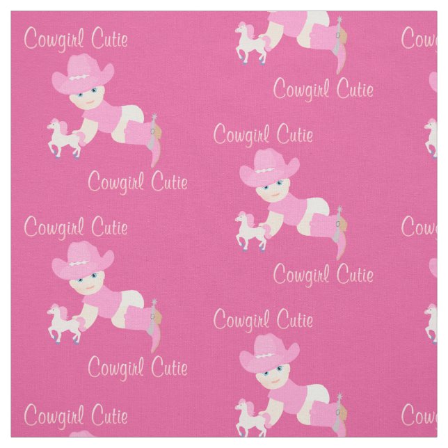 Vaqueira do bebê com tecido cor-de-rosa das botas (Modelo)