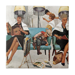 Vaqueiro adormecido no salão de beleza