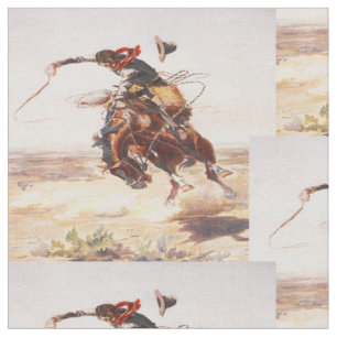 Vaqueiro do vintage que monta o tecido Bucking do