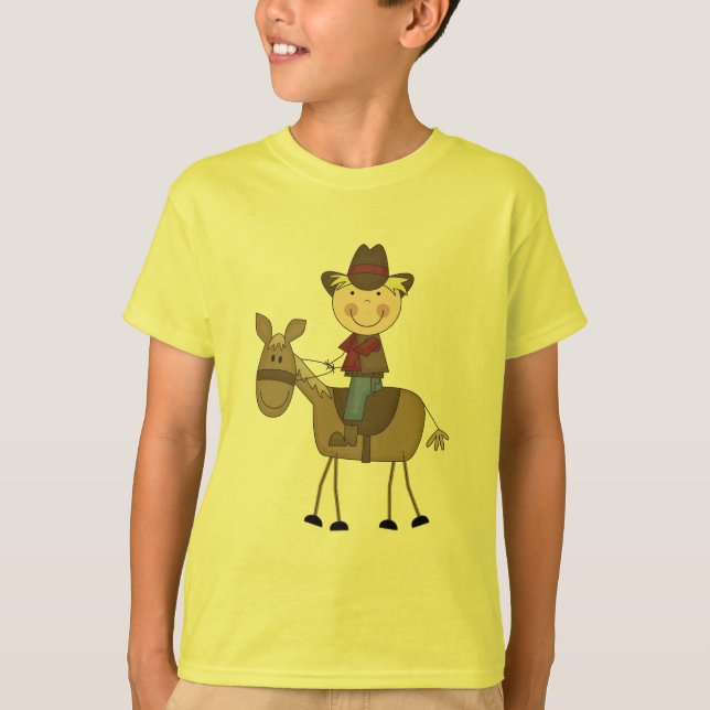 Vaqueiro no camiseta e nos presentes do cavalo (Frente)