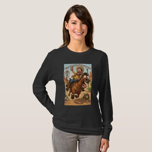 Vaqueiro Selvagem e Camisa Manga Longa de Cavalo (Frente Completa)