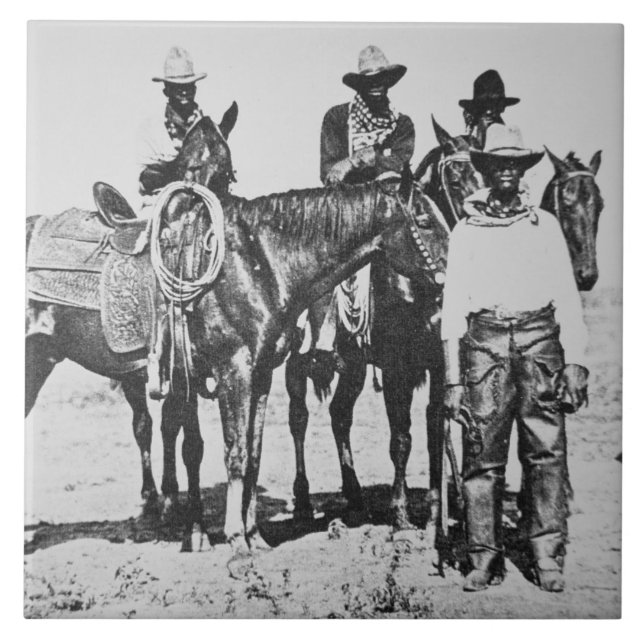 Vaqueiros pretos em Bonham, Texas, c.1890 (foto de (Frente)