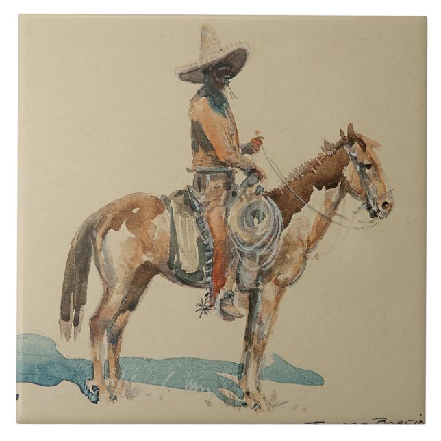 "Vaquero" Arte Ocidental de Edward Borein (Frente)
