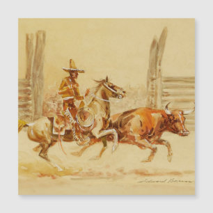 Vaquero e Touro por Edward Borein