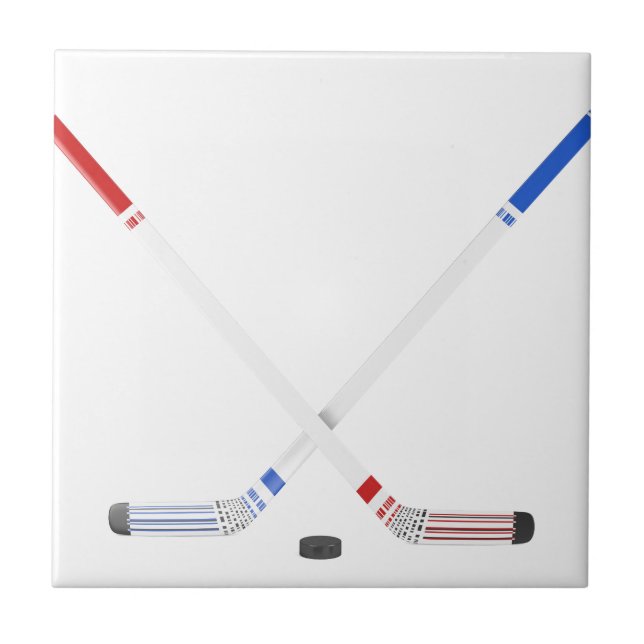 Varas e disco de hóquei em gelo (Frente)