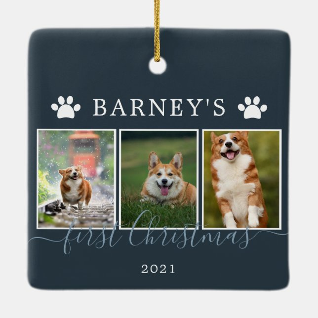 Várias fotos Primeiro Ornamento Cerâmico de Cão de (Verso)