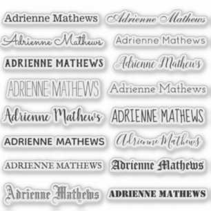 VARIEDADE Adesivos de Nome Personalizado
