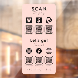 Varredura de código multi QR para pagar mídia soci