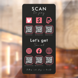 Varredura de código multi QR para pagar mídia soci