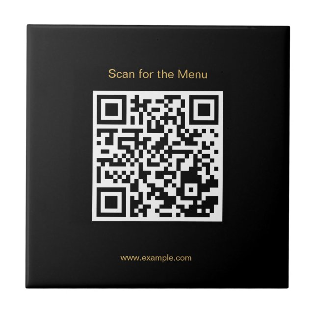 Varredura para o Código QR Elegante do Menu Azulej (Frente)