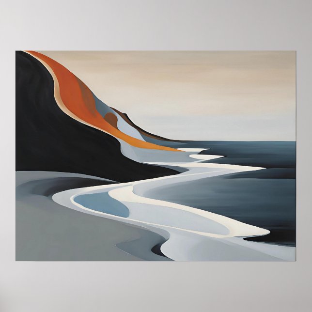 Varrer Curvo - Impressão de Arte de Onda Abstrato  (Frente)