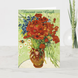 Vase com Cornflower e Poppies - Cartão de Saudação