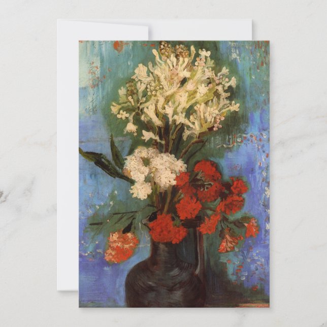 Vase com cravos por Vincent van Gogh (Frente)