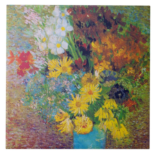 Vase com margaridas e anêmonas, Van Gogh (Frente)