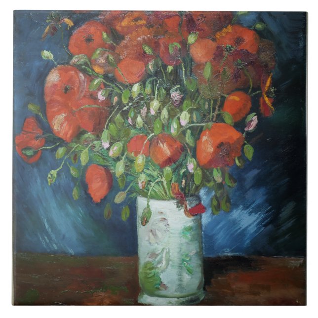 Vase com papagaios vermelhos Vincent van Gogh Cerâ (Frente)